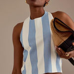 Bishop and Young  Striped Halter Tank Top Size XL Photo 0