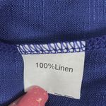 Blue linen short sleeve shirt, ladies small short sleeve relaxed fit button down Photo 7