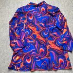 NWT WDirara Women's Blazer Jacket Swirl Print‎ Long Sleeve Business Casual Blue Size XL Photo 4
