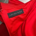 Lavish Lice Red Lavish Alice Deep Bandeau Asymmetric Hem Midi Dress Size US 4 (UK 8) Photo 7