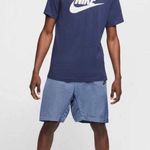 Nike Navy Blue Icon Futura Graphic Logo Athletic Tee Size L Photo 2