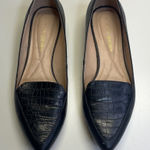 Andrew Geller  Black Croc-Patterned Loafers Photo 0