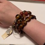 NWT Brown Bead Stretchy Bracelet 3 Piece Set $28 MSRP Photo 9