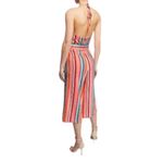Alice + Olivia Lucie Striped Cropped Wide Leg Halter Jumpsuit - Red Multi - 2 Photo 2