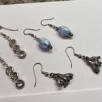 Lot Of 3 Silver Tone Pierced Earrings Dangle Mix 1 Pair Are Roller Skates Photo 6