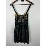 Trixxi Vtg Y2K  Black Lace Nude Lined Dress L Whimsigoth Goth Fairy Grunge Prom Photo 2