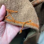 Vintage Western boho handmade size L embroidered wool midi coat. Sash tie. Tan Size L Photo 5