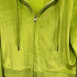 Aerie zip up sweatshirt! Lime green velvet zip up crop sweater! soft size large! Photo 3
