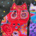 Laurel Burch vintage giant cat tote bag Red Photo 1