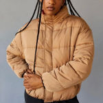 Urban Outfitters  Cropped Tan Puffer Jacket Sz Large Photo 0