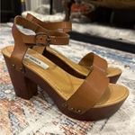 Steve Madden Luna Wooden Clog Ankle Strap Platform Y2K Heeled Sandals Size 8 Photo 0