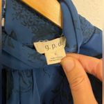 G.P.D. Mirabel Blue Floral Long Sleeve Mini Dress Mock Neck Open Back Size 2 Photo 6