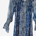 Veronica M Navy Blue & Cream Snakeskin Print Smock Mini Dress Photo 3