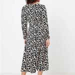 Loft Ann Taylor  Cheetah Print Beige Black Belted Midi Shirt Dress Size 8 Photo 2