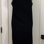 Bassike Tank Dress Bias Raw Hem Midi Cotton Medium Beachy Boho Coastal Chic Black Photo 3