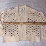 Maeve  Anthropologie Bejeweled Embellished Cardigan Cable Knit Sweater One‎ Size Photo 7