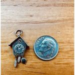 800 Sterling Silver‎ Charm Pendant Movable Cuckoo Clock Vintage European Photo 4