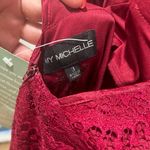 My Michelle  Merlot Mermaid Lace Glitter Halter Back cutout Gown Lined Size 3 New Photo 6