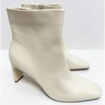 Alfani  Boots Size 10 Cream Square Toe Block Heel‎ Faux Leather Rubber Sole Photo 1