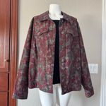 CJ Banks Red and Green Jean Jacket with Floral Pattern X Size undefined Photo 10