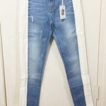 Black Orchid women's size 26 two tone POOL PARTY mesh stretch skinny jeans 26x30 Photo 0