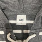 CAbi Hoodie Women's L Gray White Striped Rope Lace Up V Neck Hooded Tie Preppy Photo 7