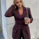 ZARA NWT  RUCHED BLAZER DRESS Photo 2