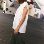 Free People #33 NWT  Don't Sweat It Oversized Tee in White Photo 2