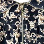 Style & Co Velour Track Jacket 2X Plus Size Black Brown Floral Y2K AOP Grunge Whimsigoth‎ Photo 4