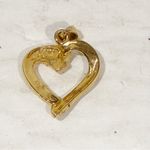 E 925 Gold Tone Heart Shaped Stone Necklace Charm Jewelry Photo 1