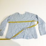 Anthropologie Ramona Cable Knot Crop Sweater Blue, XS Photo 5