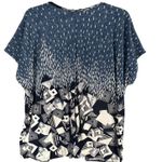 SJS Kimono Cardigan Womens 2XL Blue Geometric Open Front Relaxed Layering Flowy Size 2X Photo 4