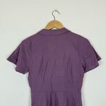 Madewell  Kacie Mini Shirtdress Linen Blend Pearl Buttons in Antique Purple Photo 9
