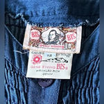 Gene Ewing BIS wrinkled rich denim jacket, size 12. This is a vintage jacket. Blue Photo 4