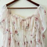 Chic Floral Long Sleeve Dress Size S Tan Photo 2