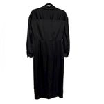 Banana Republic NWT  Factory Satin Collared Wrap Midi Dress in Black - Size 4 Photo 4