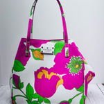 Kate Spade Leather Pink Floral Bucket Bag Tote Photo 0