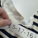 Gilli Dress Womens Small Navy White Striped Short Sleeve Belted Midi Length USA Blue Photo 2