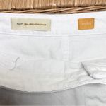 Pilcro and the Letterpress Anthropologie White Denim Raw Hem Fringe Skirt Size 2 Photo 9