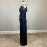 XScape Off the Shoulder Beaded Chiffon Evening Gown Blue Size 14 Long Formal Photo 4