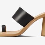 DV by Dolce Vit Dolce Vita Black Stella Frans Leather Toe Loop Heeled Sandals Photo 1