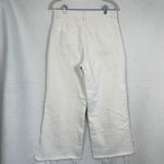 Kensie The Wide Leg White Denim Cropped Raw Hem Split Ankle Petite Friendly Size 6/28 Photo 6