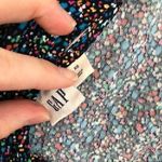 Gap Sleeveless Tie Back Swing Tank Dress Black Rainbow Blue Red Rayon Mini XS Photo 4