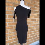 Helmut Lang 
Black Knit One Shoulder Dress small Photo 9