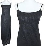 90s Vintage Black Whimsigoth Prom Dress. Medium. Empire Waist Polka Dot Glitter Photo 0