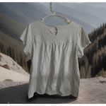 Ella Moss Ella‎ Moss Eyelet Embroidered Flounce White Tee Sz S Cotton Modal Babydoll Boho Photo 3