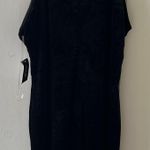 Black Mock Neck Velvet Floral Paisley Print Knee length Dress Size Large NWT Photo 1