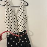 RN studios size 16, white and black polkadotted dress with pink belt Photo 3