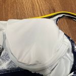 Lands' End  Womens Navy Blue White Yellow Tankini Underwire Swim Top Size 6 Small Photo 3