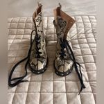 Schutz NEW Women Andrea Snakeskin Embossed Stud Military Platform Lace Up Boot Photo 2